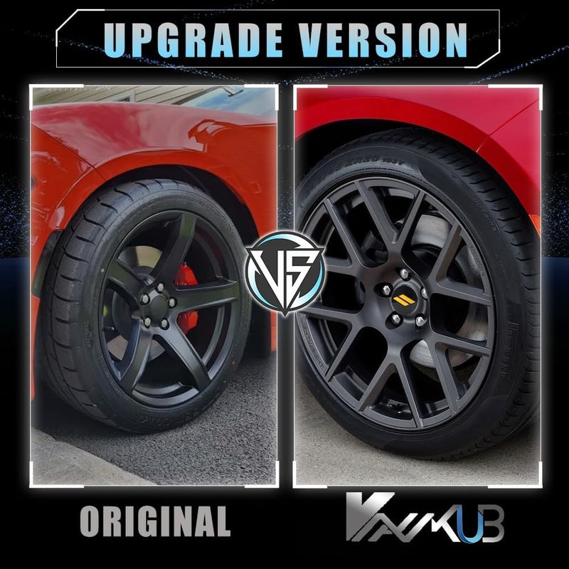 VANKUB 4pcs Wheel Center Cap 63mm/2.5 inches Slash Covers Hub Cap Emblem Badge for Dodge Charger Challenger Durango Hornet Dart R/T SRT Magnum Nitro Journey Caliber Avenger (Black & Yellow) - Image 2